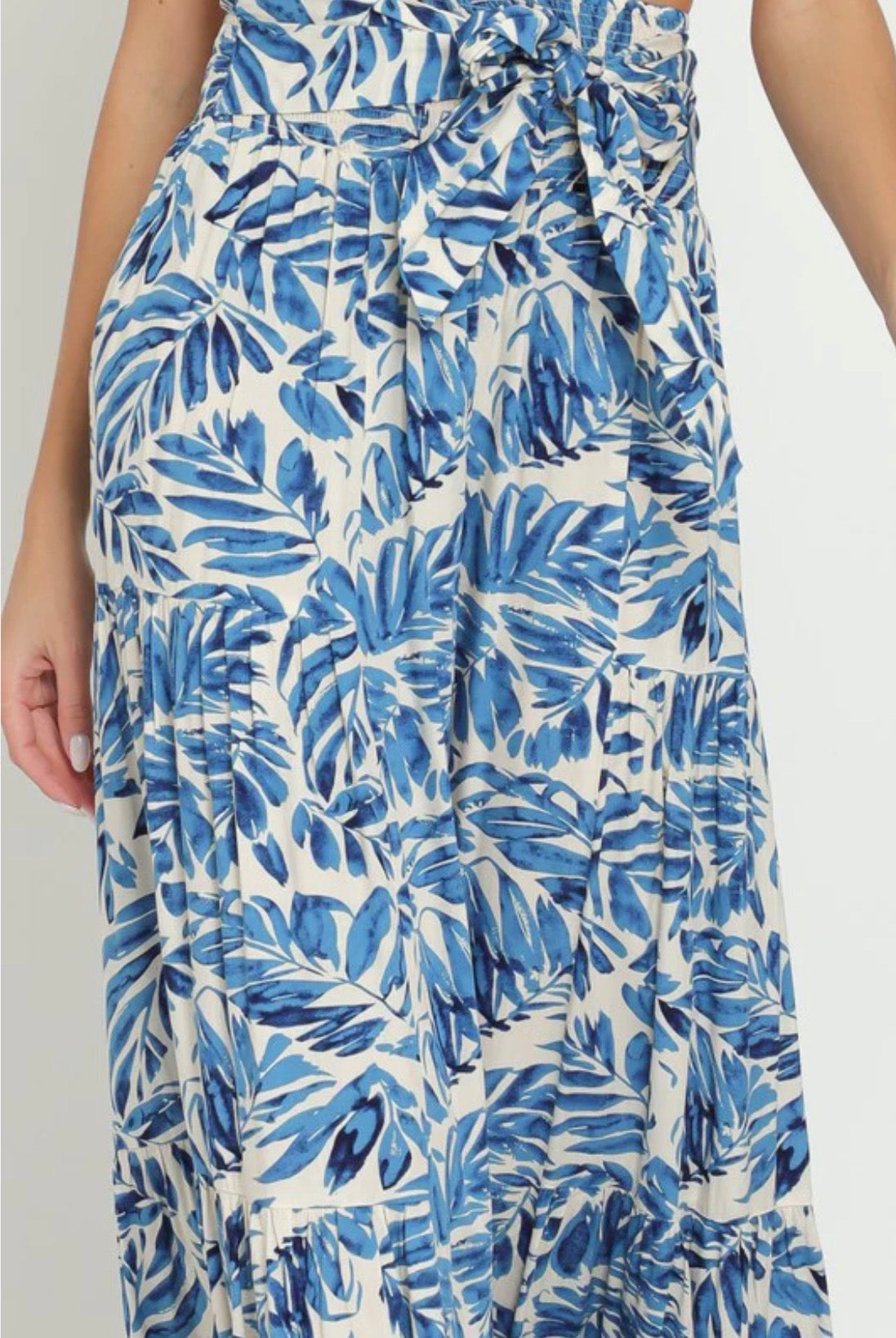 BAHAMA BLUE TIERED PALAZZO PANTS