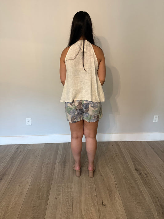 PALM WHISPER LINEN SHORTS