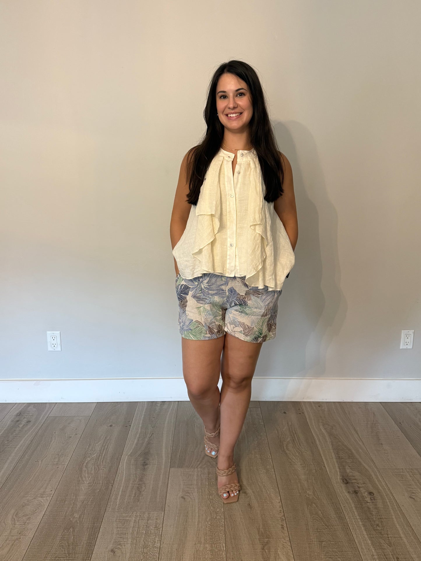 PALM WHISPER LINEN SHORTS