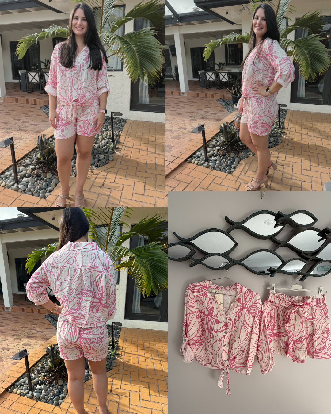 PINK SKIES LINEN SHORTS