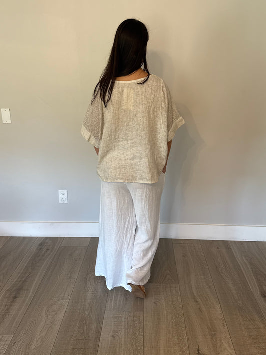 SANDBAR LINEN BLOUSE