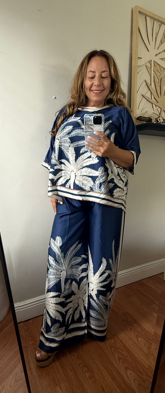 PALM OASIS ITALIAN SILK/SEDA SET