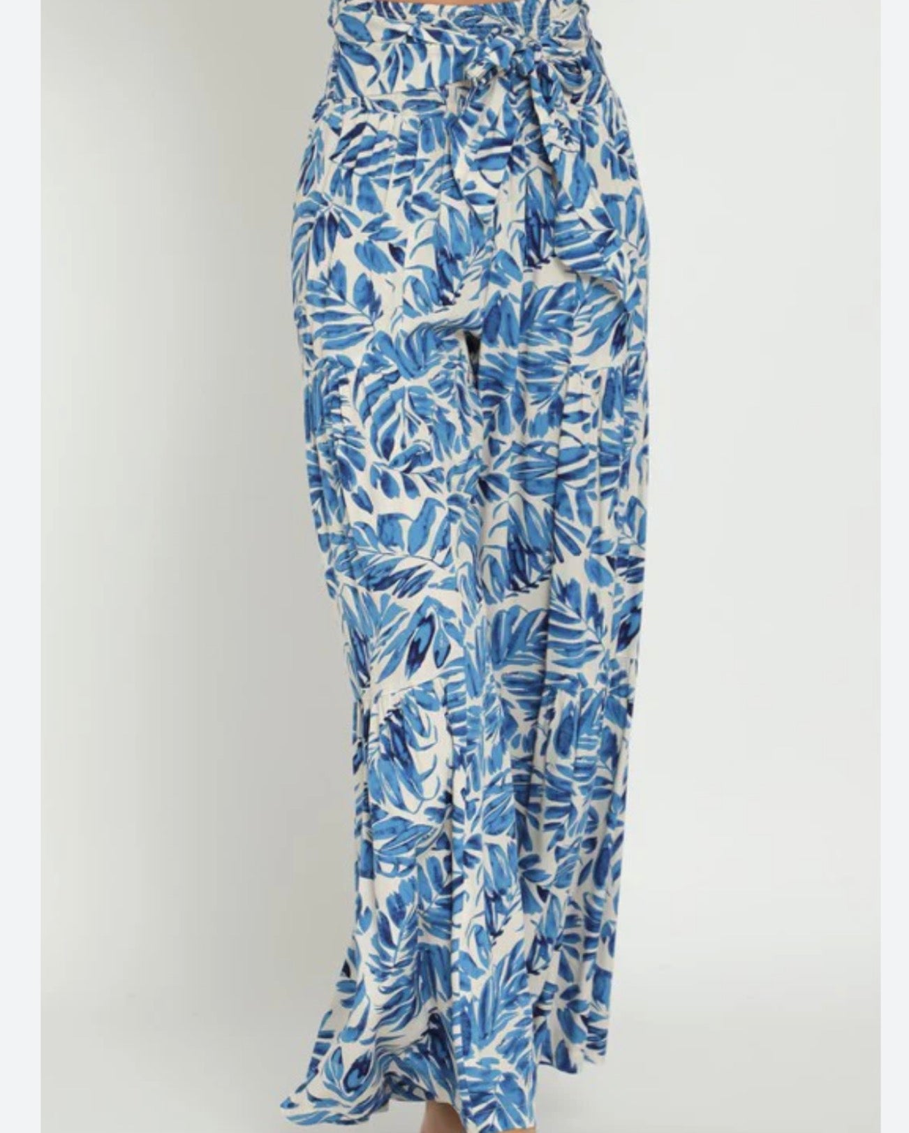 BAHAMA BLUE TIERED PALAZZO PANTS