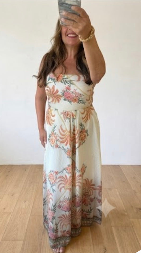 TROPICAL WHISPER PALAZZO ROMPER