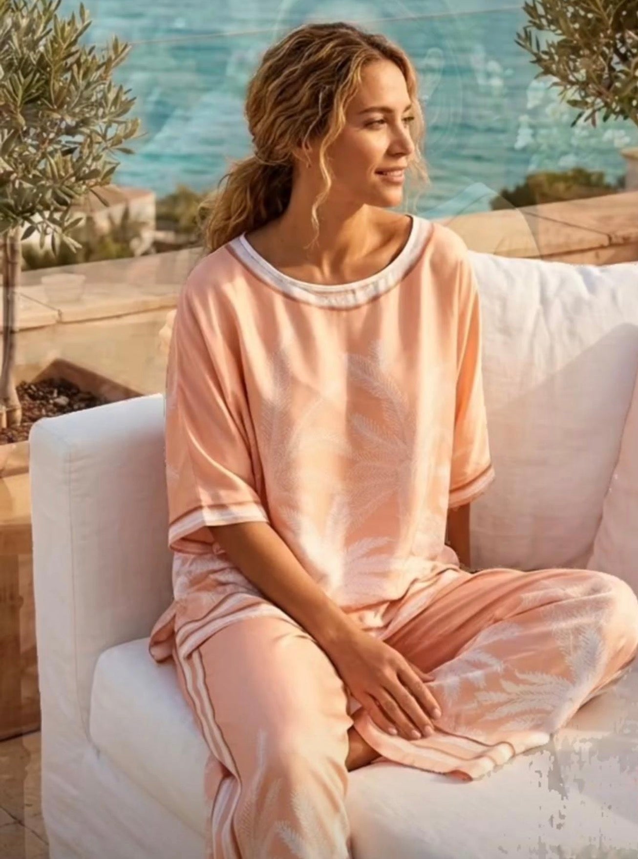 PALM OASIS ITALIAN SILK/SEDA SET