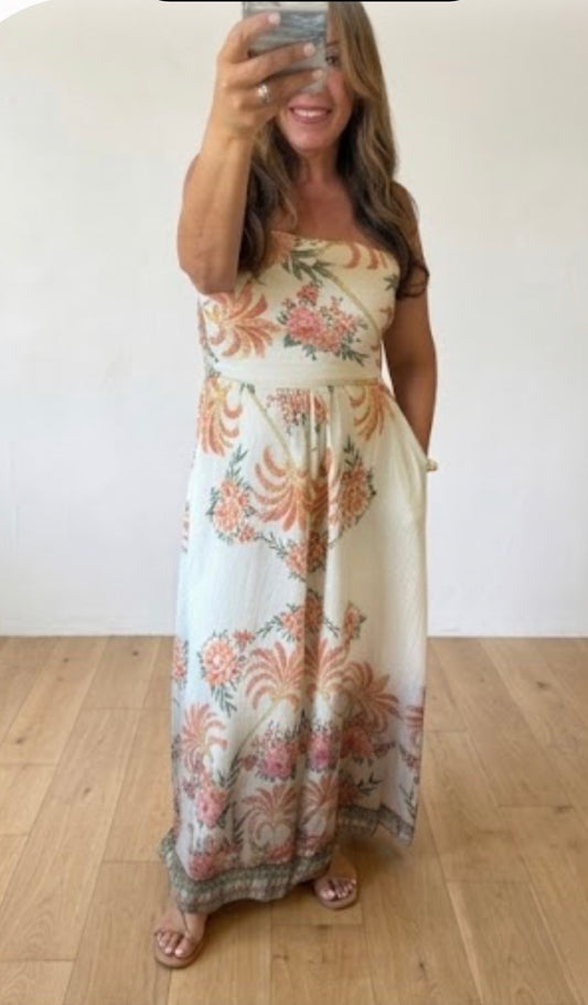 TROPICAL WHISPER PALAZZO ROMPER