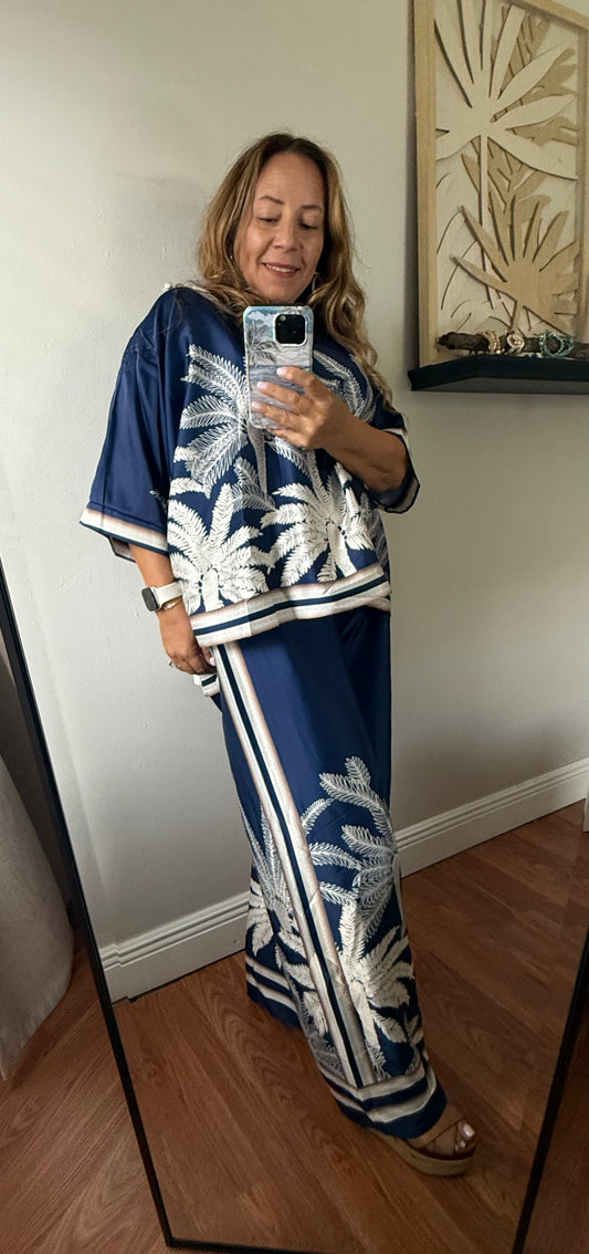 PALM OASIS ITALIAN SILK/SEDA SET