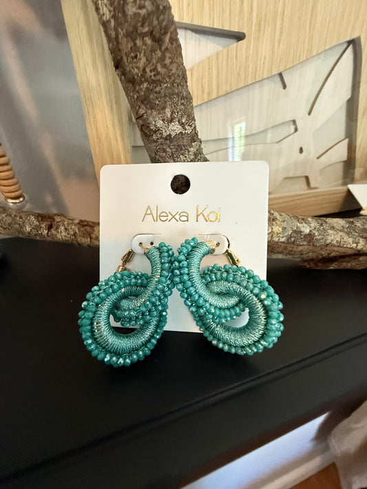 GREEN SEA FOAM EARINGS