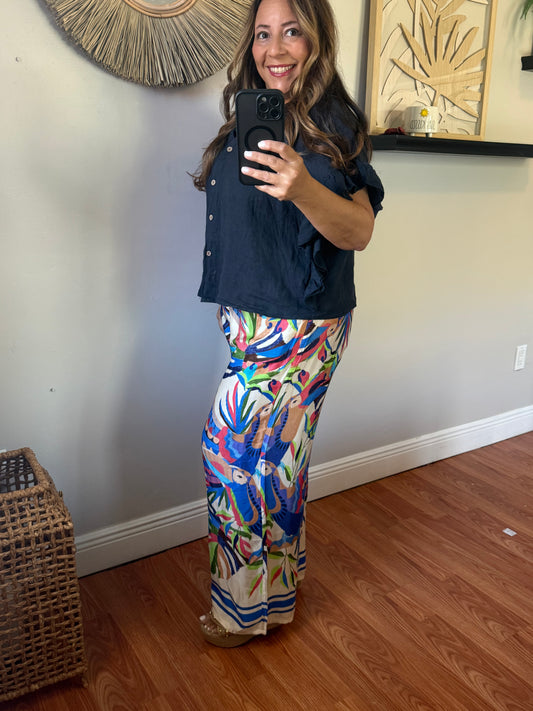 ISLAND MOSAIC WIDE LEG PANTS