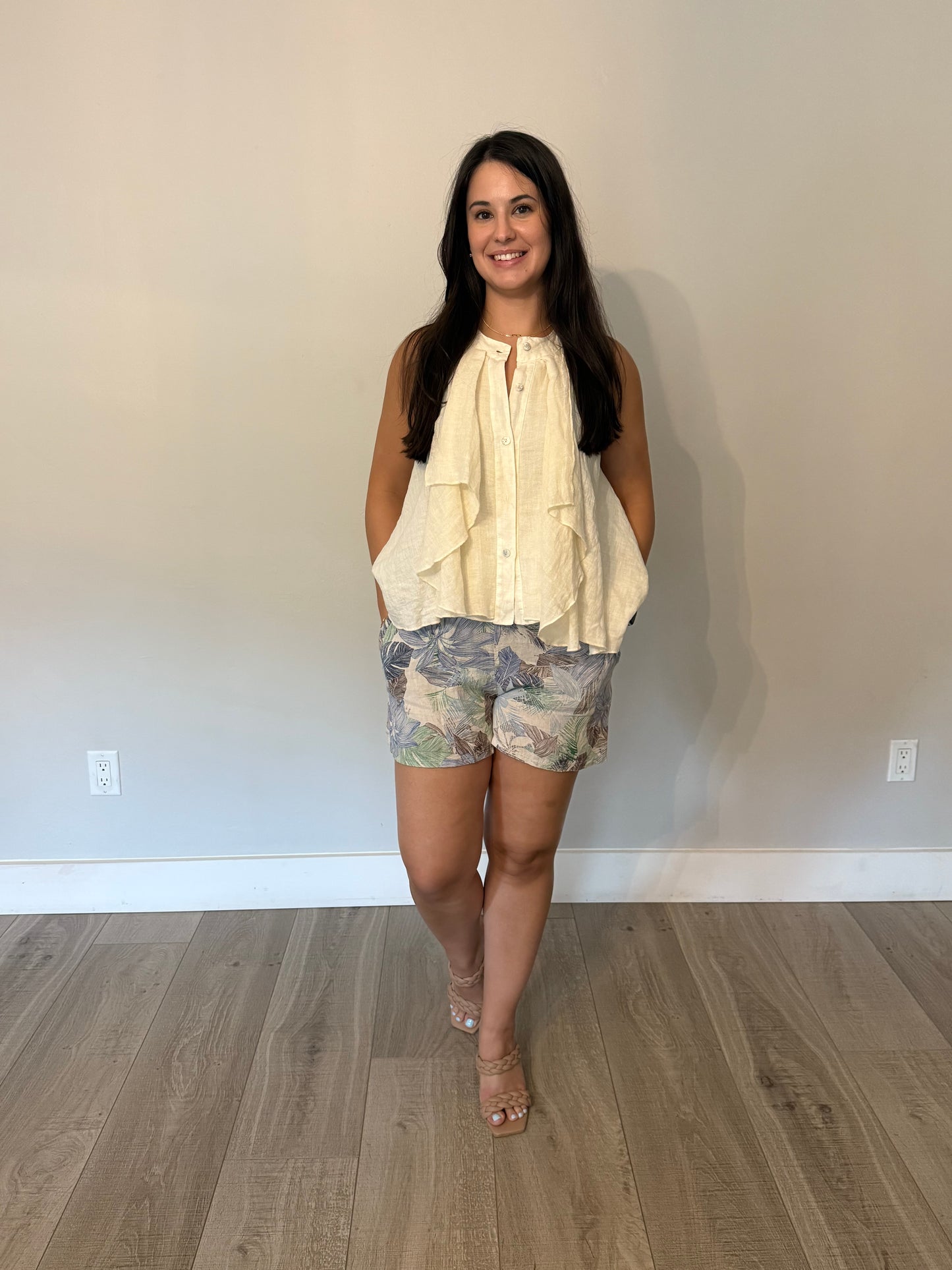 PALM WHISPER LINEN SHORTS