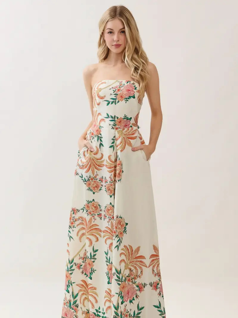 TROPICAL WHISPER PALAZZO ROMPER